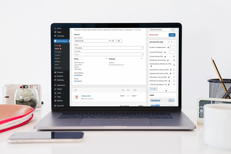 WooCommerce - kreiranje GLS nalepk